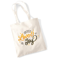 Jutebeutel Love & Joy Schriftzug 10 Liter
