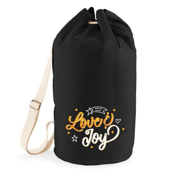 Seesack Love & Joy Schriftzug 20 Liter Black
