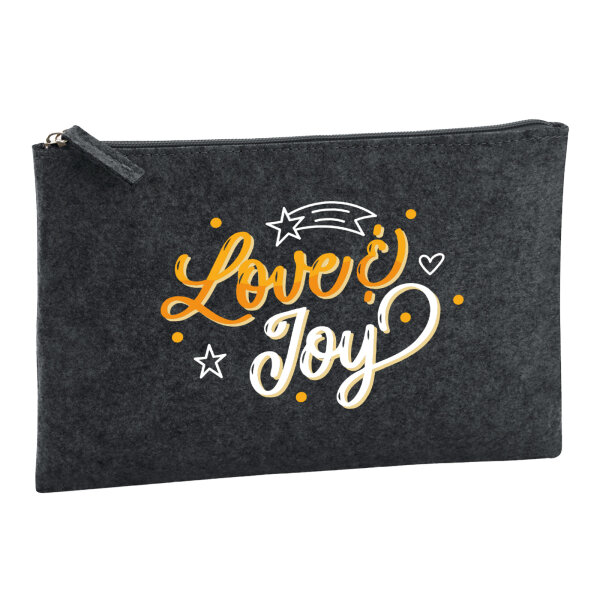 Kulturbeutel Love & Joy Schriftzug 1 Liter Charcoal