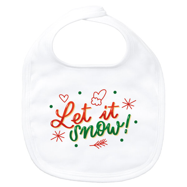 Baby Lätzchen Let it Snow Schriftzug Klettverschluss