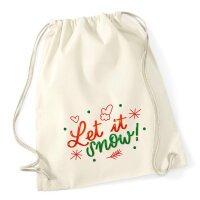 Turnbeutel Let it Snow Schriftzug 12 Liter