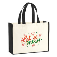 Jutetasche Let it Snow Schriftzug 21 Liter Black