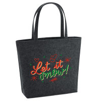 Filz Shopper Let it Snow Schriftzug 22 Liter