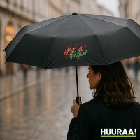 Regenschirm Let it Snow Schriftzug 98cm Schwarz
