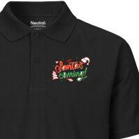 Herren Polo Shirt Santa is Coming Schriftzug