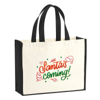 Jutetasche Santa is Coming Schriftzug 21 Liter Black