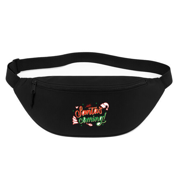 Bauchtasche Santa is Coming Schriftzug 2,5 Liter Black