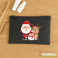 Kulturbeutel Weihnachtsmann Rudolph und Schneemann 1...