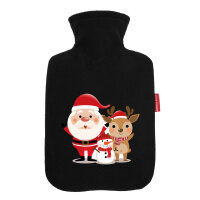 Wärmflasche Weihnachtsmann Rudolph und Schneemann