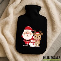 Wärmflasche Weihnachtsmann Rudolph und Schneemann