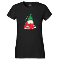Damen T-Shirt Ho Ho Ho Wichtel Weihnachtsgeschenk