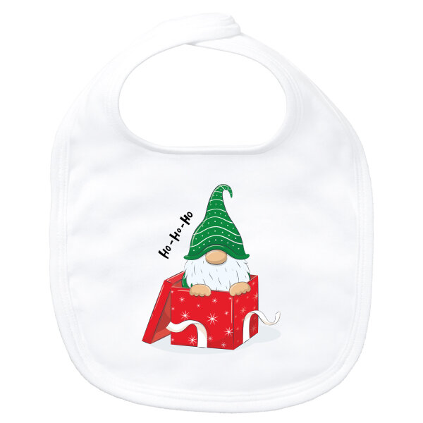 Baby Lätzchen Ho Ho Ho Wichtel Weihnachtsgeschenk Klettverschluss