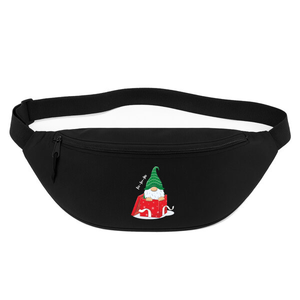 Bauchtasche Ho Ho Ho Wichtel Weihnachtsgeschenk 2,5 Liter Black