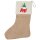 Weihnachtsstrumpf Ho Ho Ho Wichtel Weihnachtsgeschenk Beige Jute