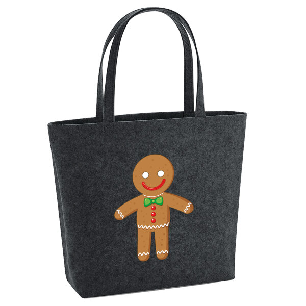 Filz Shopper Lebkuchenmann Lebkuchenfigur 22 Liter