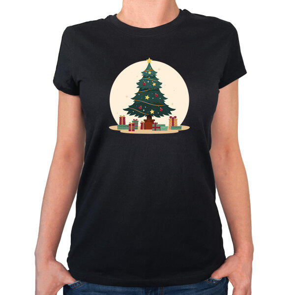 Damen T-Shirt Weihnachtsbaum Tannenbaum