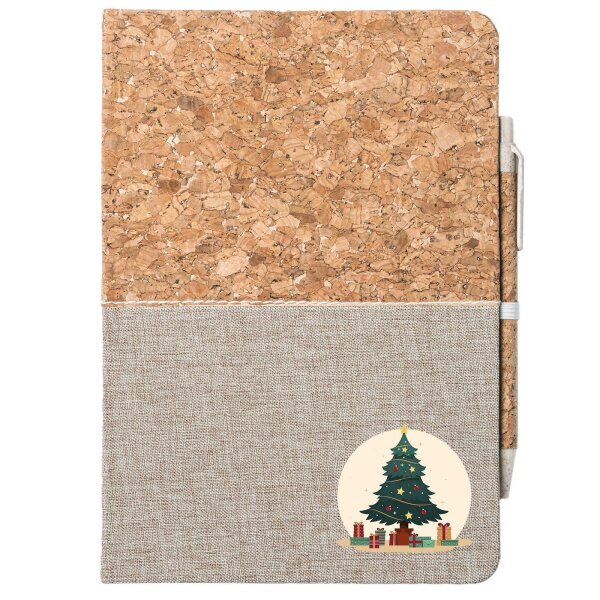 Notizbuch A5 Weihnachtsbaum Tannenbaum 80 Blatt inkl. Kugelschreiber