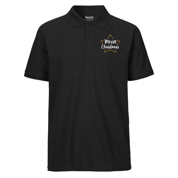 Herren Polo Shirt Weihnachtsstern Merry Christmas