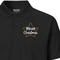 Herren Polo Shirt Weihnachtsstern Merry Christmas