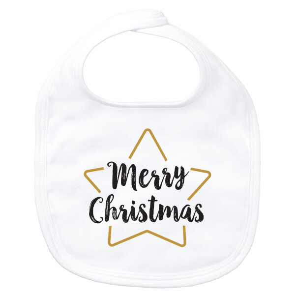Baby Lätzchen Weihnachtsstern Merry Christmas Klettverschluss