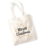 Jutebeutel Weihnachtsstern Merry Christmas 10 Liter