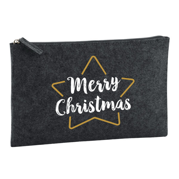 Kulturbeutel Weihnachtsstern Merry Christmas 1 Liter Charcoal