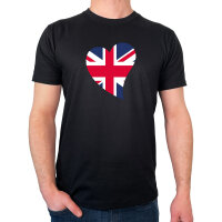 Herren T-Shirt England Flagge Herz