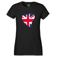 Damen T-Shirt England Flagge Herz