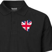 Herren Polo Shirt England Flagge Herz