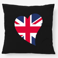 Kissen England Flagge Herz 40x40cm