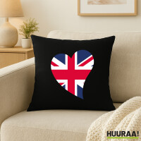 Kissen England Flagge Herz 40x40cm
