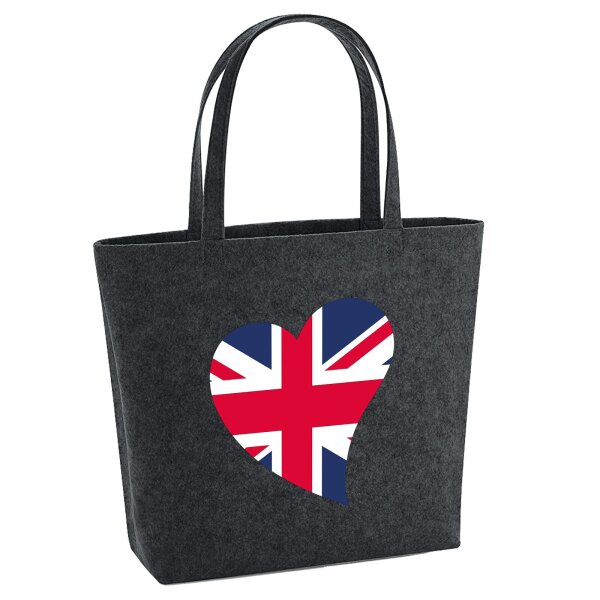 Filzshopper England Flagge Herz, 22 Liter