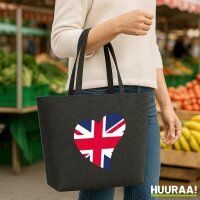 Filzshopper England Flagge Herz, 22 Liter
