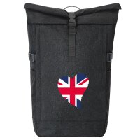 Kurierrucksack England Flagge Herz 30-44 Liter Black Melange