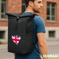 Kurierrucksack England Flagge Herz 30-44 Liter Black Melange