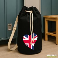 Seesack England Flagge Herz 20 Liter Black