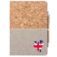 Notizbuch A5 England Flagge Herz 80 Blatt inkl....
