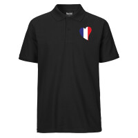 Herren Polo Shirt Frankreich Flagge Herz