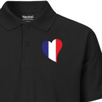 Herren Polo Shirt Frankreich Flagge Herz