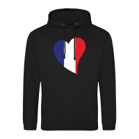 Unisex Hoodie Frankreich Flagge Herz