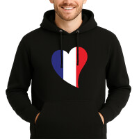 Unisex Hoodie Frankreich Flagge Herz