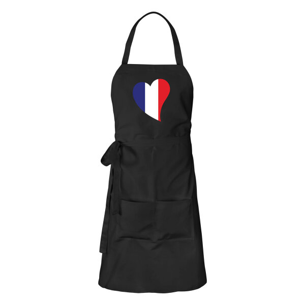 Schürze Frankreich Flagge Herz mit Taschen