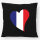 Kissen Frankreich Flagge Herz 40x40cm