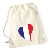 Turnbeutel Frankreich Flagge Herz 12 Liter