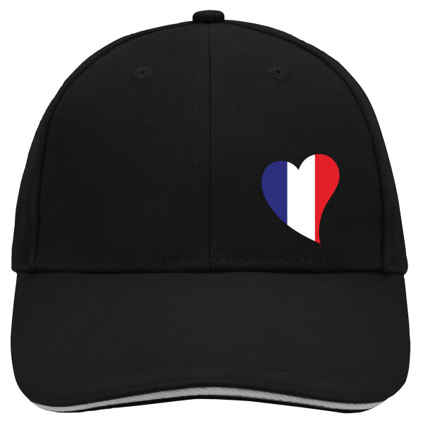Kappe Frankreich Flagge Herz
