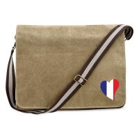 Umhängetasche Frankreich Flagge Herz 14 Liter