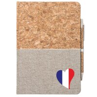 Notizbuch A5 Frankreich Flagge Herz 80 Blatt inkl....