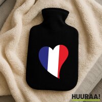 Wärmflasche Frankreich Flagge Herz