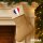 Weihnachtsstrumpf Frankreich Flagge Herz Beige Jute