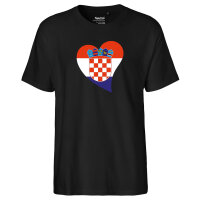 Herren T-Shirt Kroatien Flagge Herz